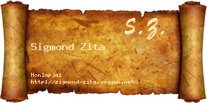 Sigmond Zita névjegykártya