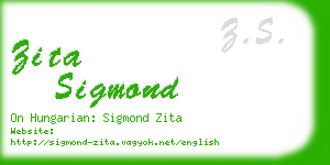 zita sigmond business card